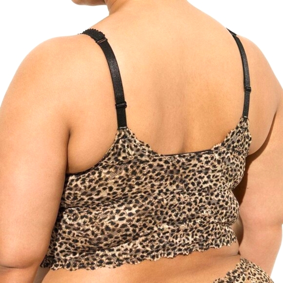 ❤️NWT VINTAGE TORRID BRA UNLINED LACE LONGLINE ANIMAL BRALETTE POWER MESH - Picture 3 of 13